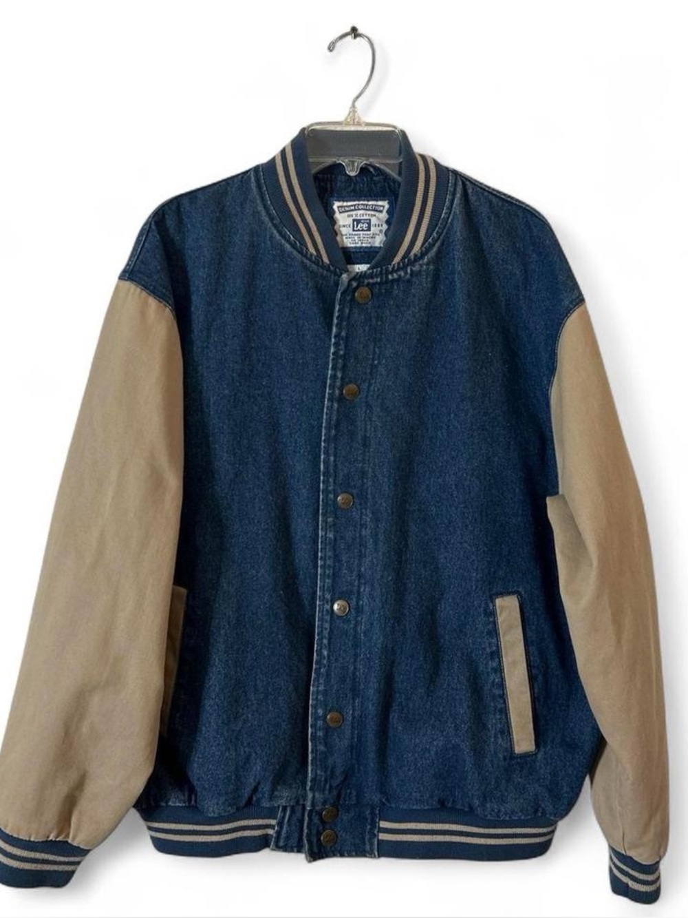 Vintage Lee Denim Collection heavyweight 100%  cotton varsity jacket